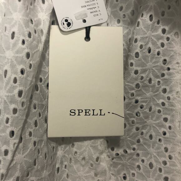 NWT Spell Lottie Eyelet Wide Leg Pants White Size S - Picture 10 of 14